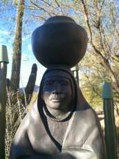 This is the bronze "Zuni Girl," by Nez Perce/ Assiniboine/Chippewa artist Doug Hyde.