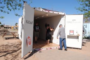 Halt Gallery is one of three shipping containers on Roosevelt Row that have been re-purposed as galleries, and they are pretty nice ones at that.