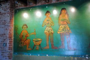 A last look at the Ted DeGrazia mural inside the former GreenHaus gallery, which is scheduled for demolition in the coming weeks. The mural is too fragile and expensive to be moved.